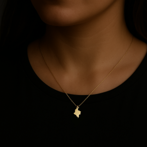 Goud Colombiaans landje met fijne ketting