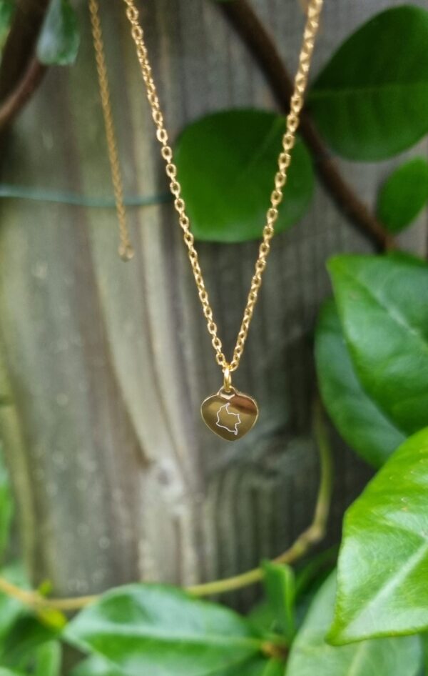 Hartje ketting met colombiaans landje - Colombian Jewelry