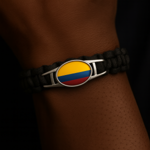 Colombia armband zwart parachute koord