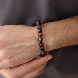 Rode tijgeroog armband met colombia hanger